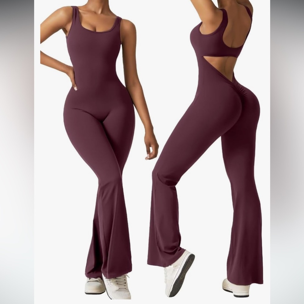 Backless flared jumpsuit